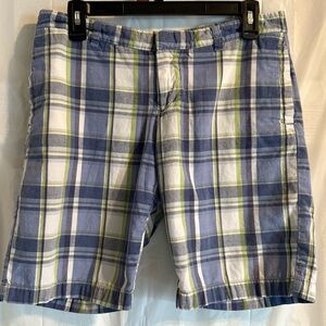 Vtg Polo Ralph Lauren Jeans Co Plaid Shorts Womens Sz 6 Blue Green Chinos Preppy